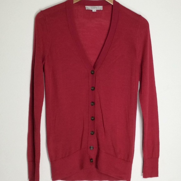 lightweight red cardigan